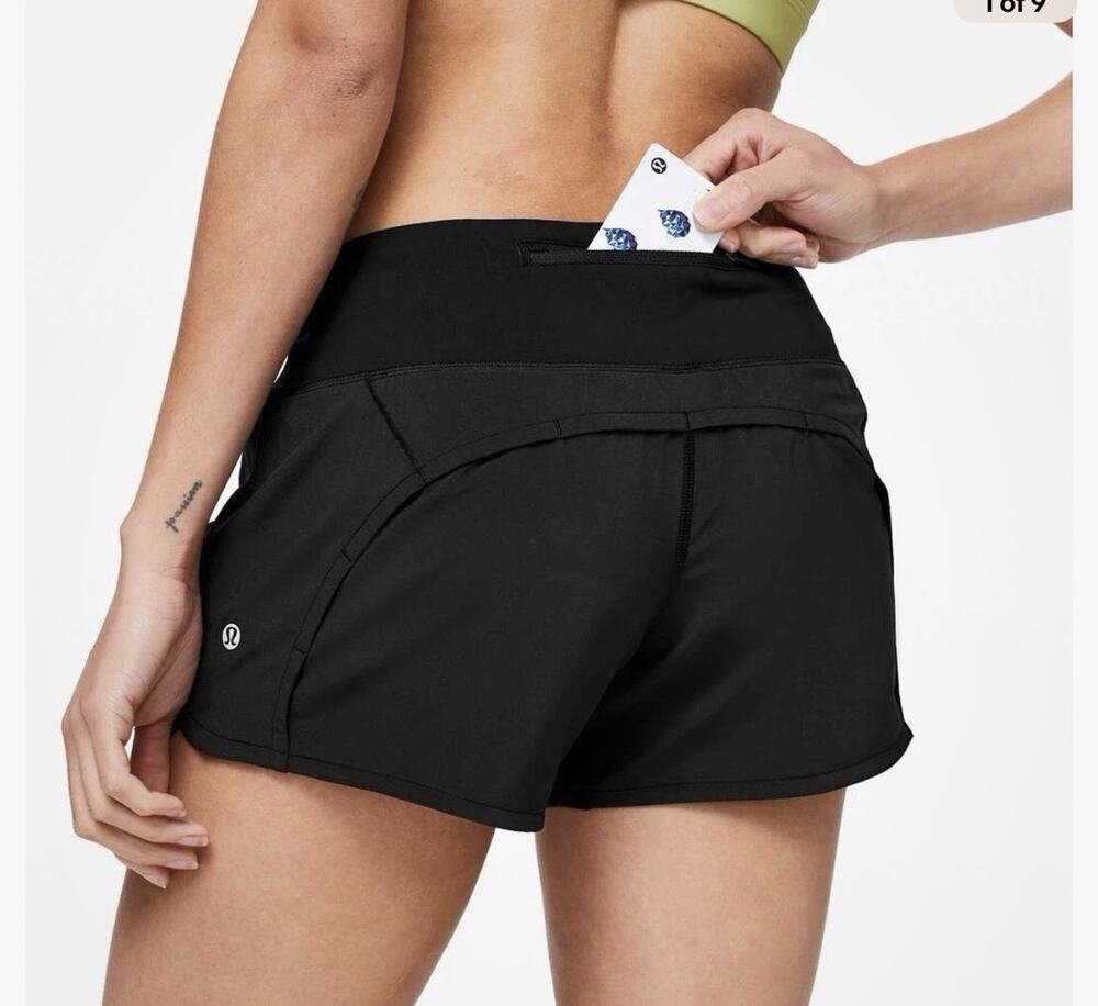 Lululemon Run Times Short II 2.5” Black | SIZE 6 Running Shorts